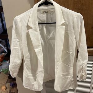 White polyester blazer